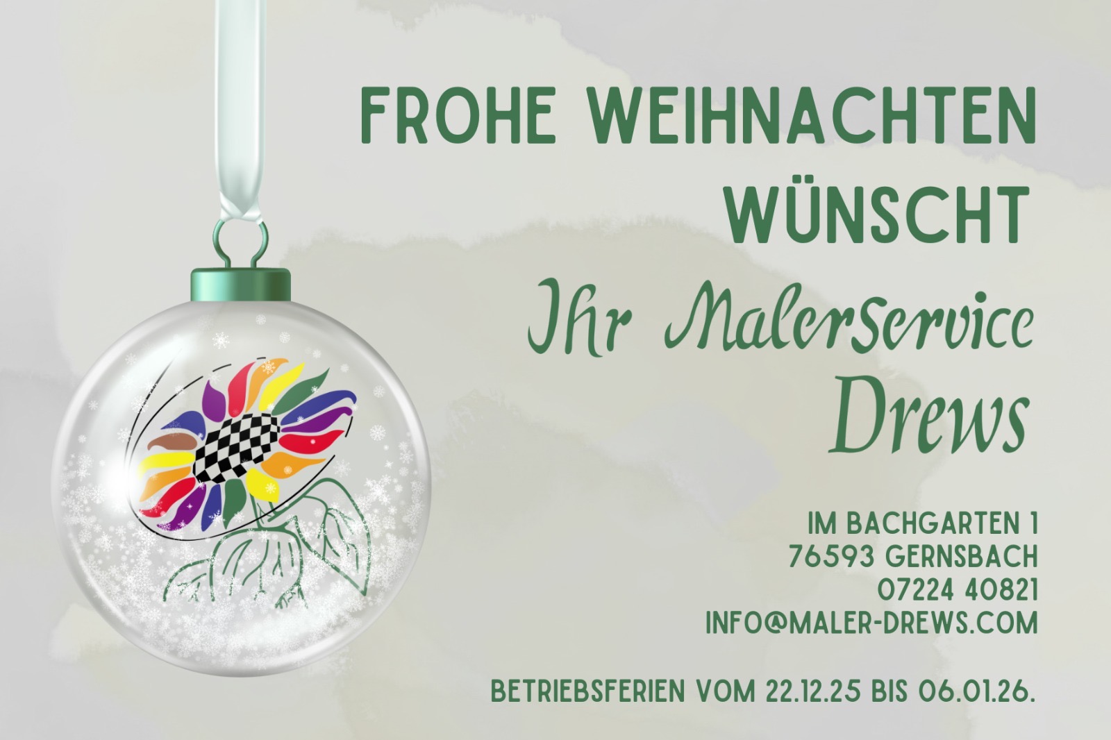 **Frohe Weihnachten und einen guten Start ins neue Jahr!**